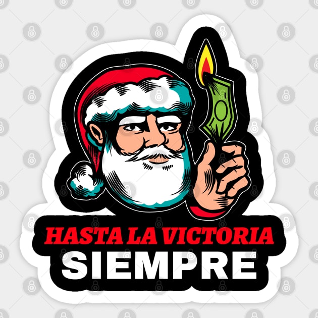 Santa Revolution Parody – Hasta La Victoria Siempre Christmas Sticker by Stylecombinator